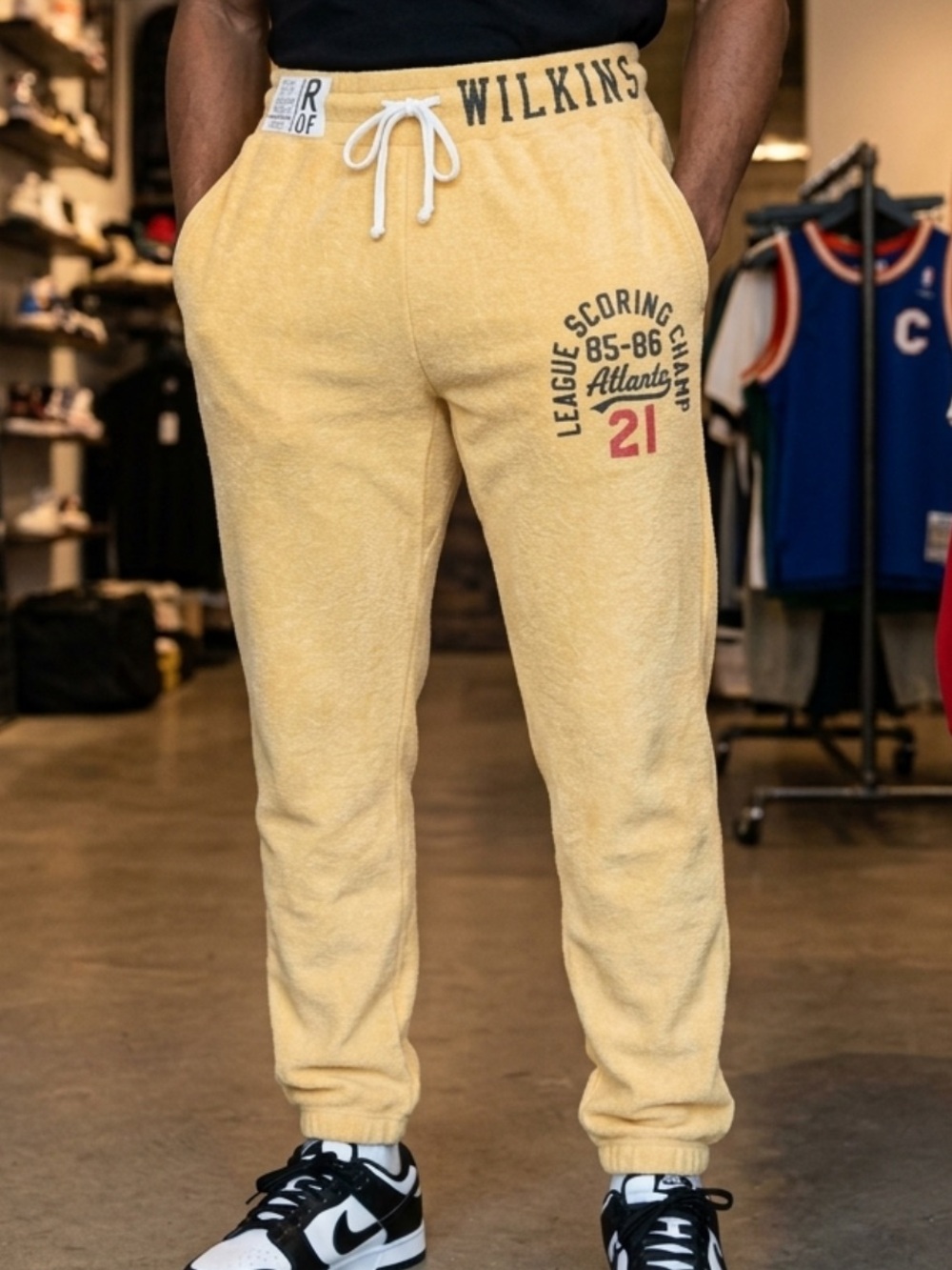 R-of Men's Yellow Terry Sweatpants!  Roots  of fight Logo writing! M